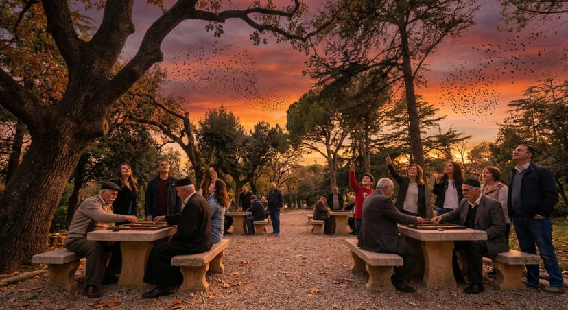 Stone backgammon tables and pigeons in the Beirut Park redesign